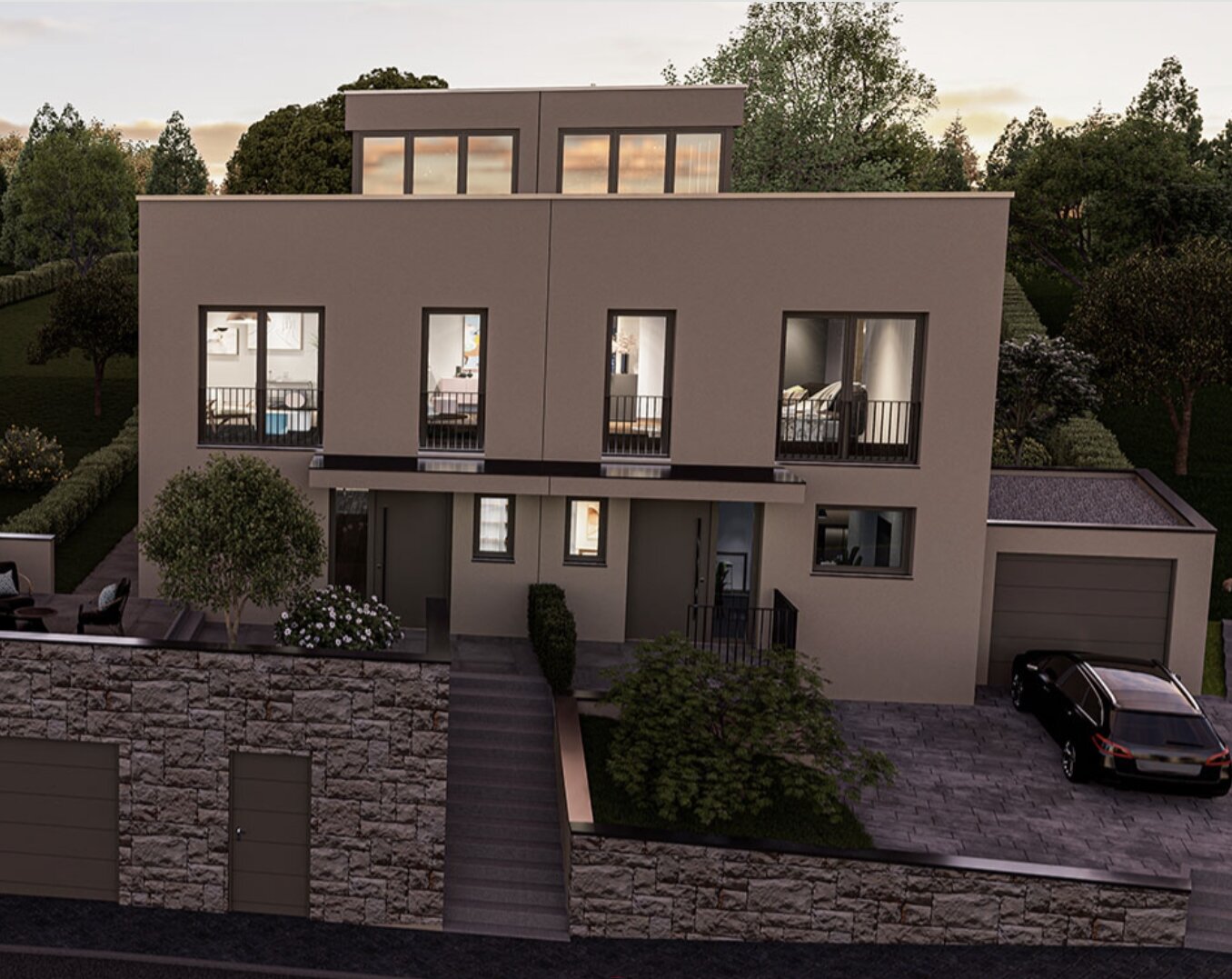 Stylische Doppelhaushälfte mit großer Dachterrasse